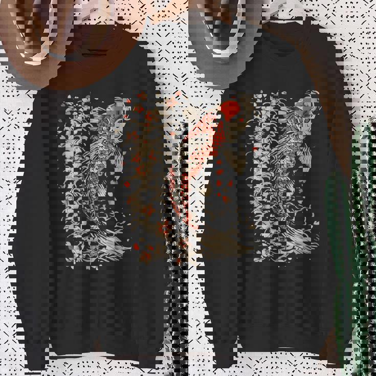 鯉 アジアン 鯉 錦鯉 魚 さくら 桜 季節 スウェットシャツ 年配の女性への贈り物