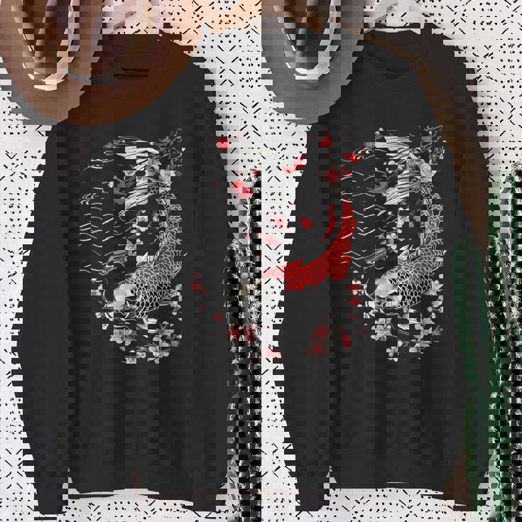 鯉 桜 桜 季節 錦鯉 魚 アジアン スウェットシャツ 年配の女性への贈り物