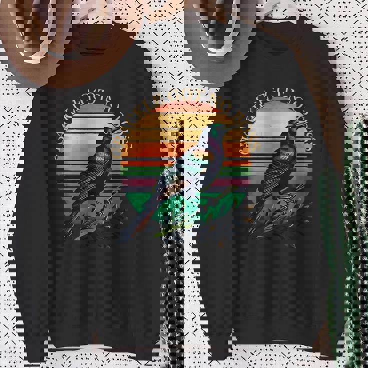 鳥 グラフィック グラックル 鳥の恋人 グラックル Got No Boss スウェットシャツ 年配の女性への贈り物