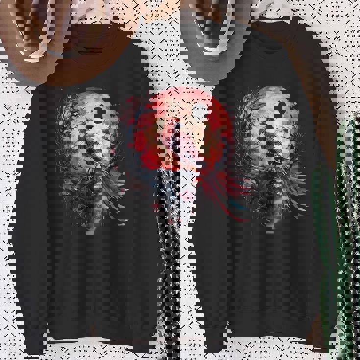 鳳凰 月 火 鳳凰 鳥 桜 木 神話 鳥 スウェットシャツ 年配の女性への贈り物