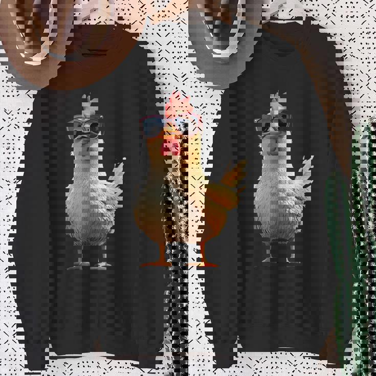 鶏 農家 農家 甘い 鶏 スウェットシャツ 年配の女性への贈り物