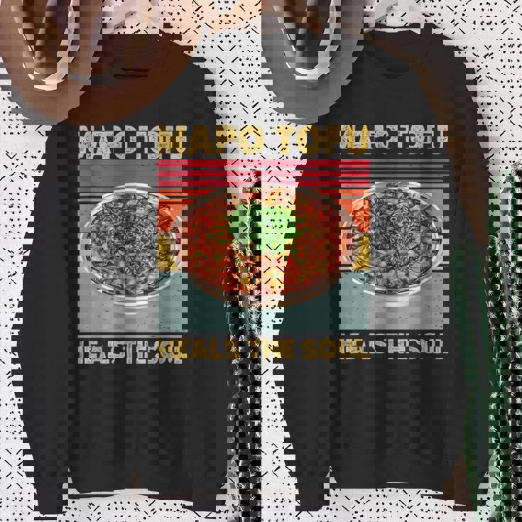 麻婆豆腐 魂を癒す 中華料理 ファン 面白い レトロ スウェットシャツ 年配の女性への贈り物