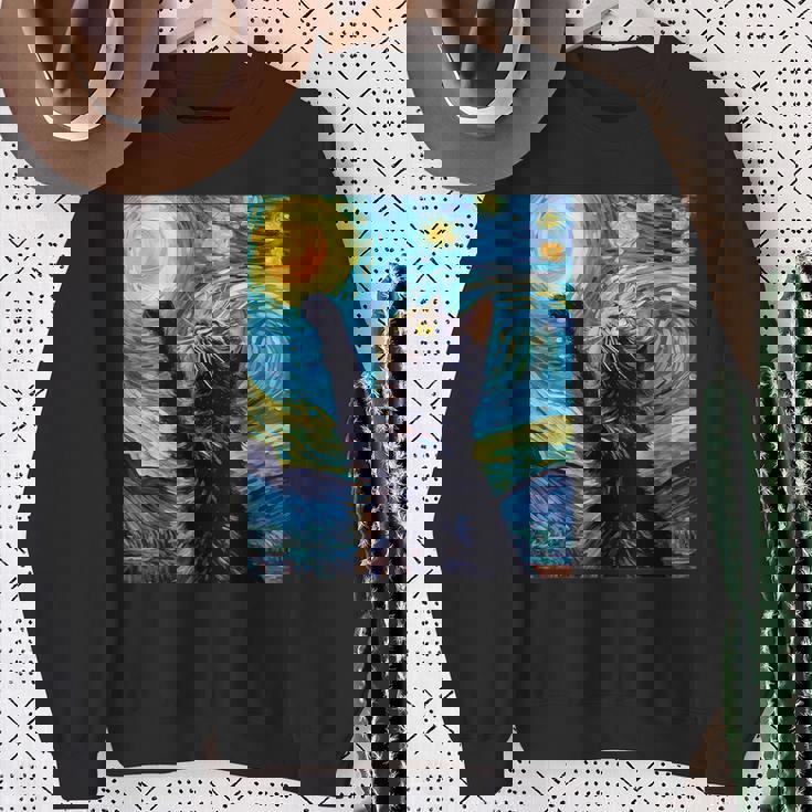 黒猫のヴィンテージアート 猫好き 猫飼い 猫 ネコ ねこくろねこ好き 面白い サプライズ ギフト にゃんこ スウェットシャツ 年配の女性への贈り物