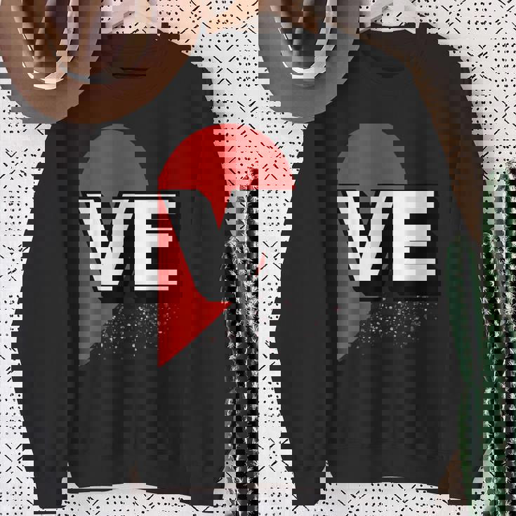 ２人で着るとハートが出来る Loveの文字になる 「Ve」カップル 恋人 スウェットシャツ 年配の女性への贈り物