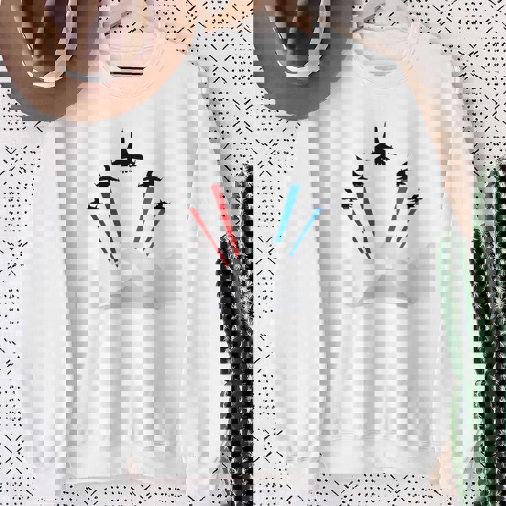 7月4日アメリカ独立記念日戦闘機ジェットクールグラフィック スウェットシャツ 年配の女性への贈り物