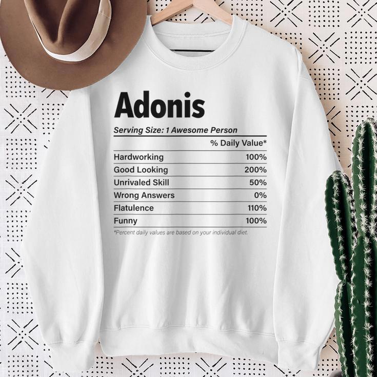 Adonis Nutrition Facts Définition De Nom Drôle Graphique Sweater e ...