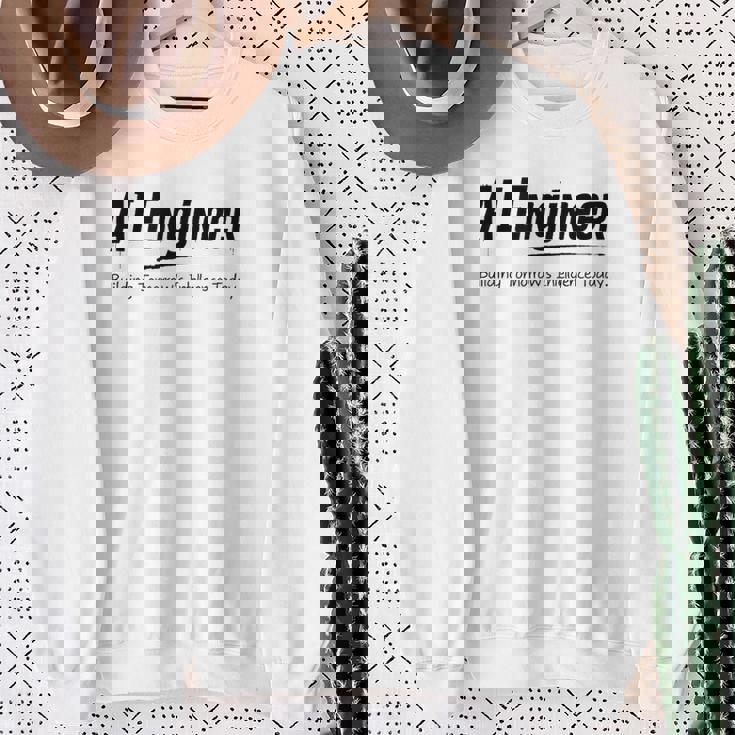 Aiエンジニアが今日の明日の知性を構築 スウェットシャツ 年配の女性への贈り物