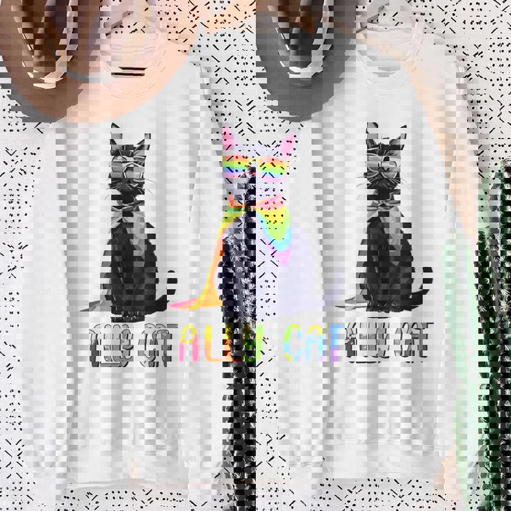 Ally Cat Lgbtゲイプライド月間2025レインボー平等権 スウェットシャツ 年配の女性への贈り物