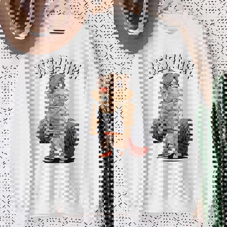 Bissi Pumpi Gym Fitness Meme Bobr Bissi Pumpi Bober スウェットシャツ 年配の女性への贈り物