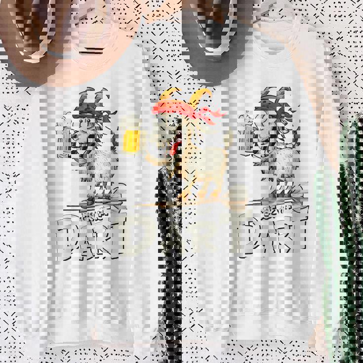 Bock Auf Dart ヤギとビールジョッキ 面白いダーツプレーヤー スウェットシャツ 年配の女性への贈り物