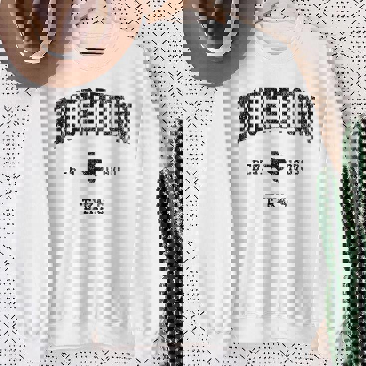 Burton Texas Tx ビンテージ アスレチック ブラックスポーツデザイン スウェットシャツ 年配の女性への贈り物