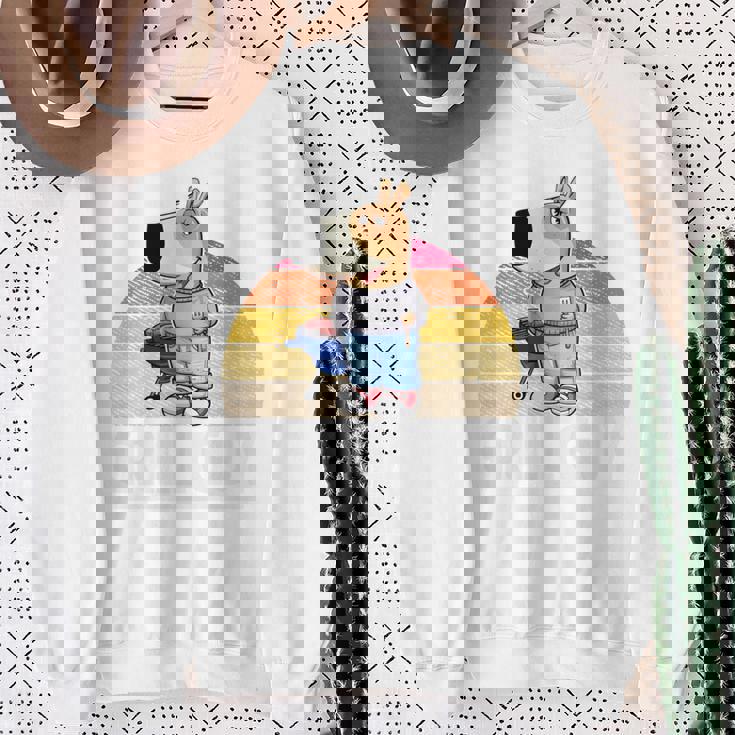 Chill Guy Meme Grill Guy Bratwurst グリル シェフグリル 長袖tシャツ スウェットシャツ 年配の女性への贈り物