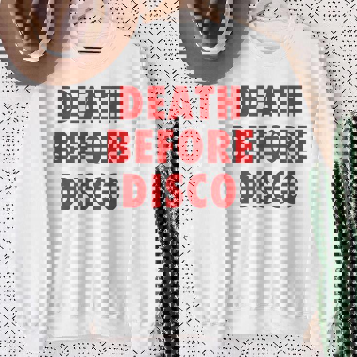 Death Before Disco Inspired メンズ レディース 80年代レトロ スウェットシャツ 年配の女性への贈り物