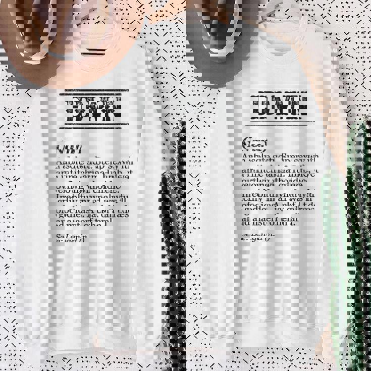 Edwin 面白いフレーズ 名前の定義付き スウェットシャツ 年配の女性への贈り物