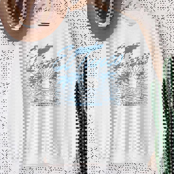 El Tunco エルサルバドル ヴィンテージ アンティーク調 ヤシの木 サーフ スウェットシャツ 年配の女性への贈り物