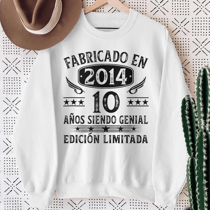 Fabricado En 2014 10 Años Cumpleaños Niño Made In 2014 In Mangas Camisa de entrenamiento Regalos para ancianas