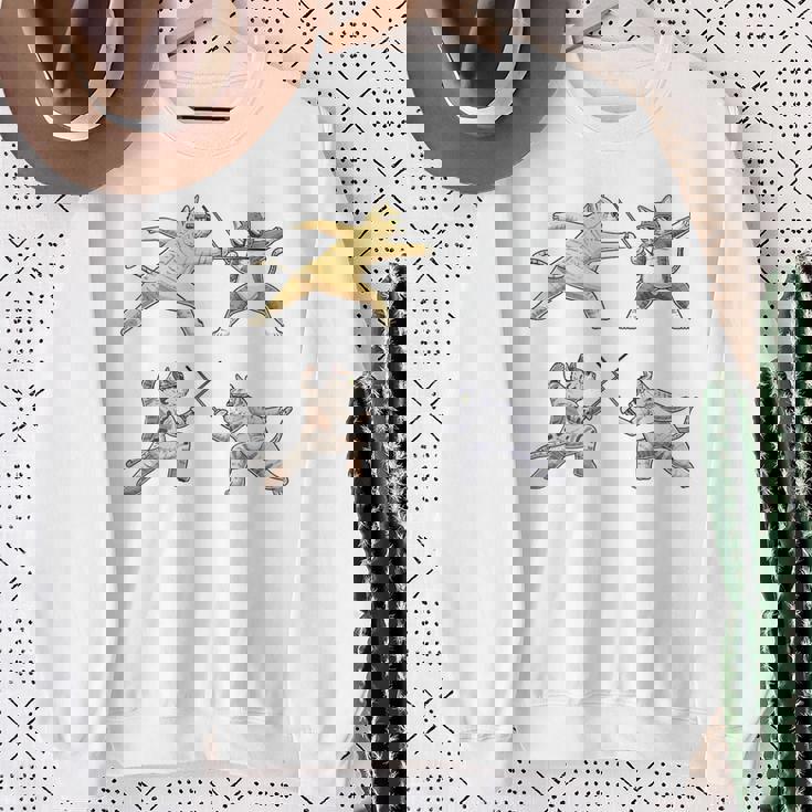 Fencer 猫 エペフェンシング付き スウェットシャツ 年配の女性への贈り物