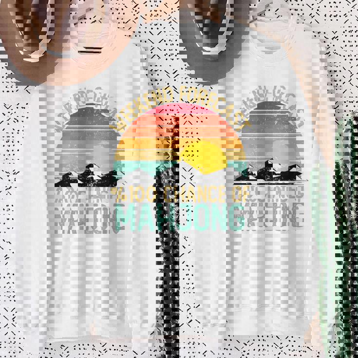 Weekend Forecast 麻雀シャツ 面白い レトロ 麻雀 長袖tシャツ スウェットシャツ 年配の女性への贈り物