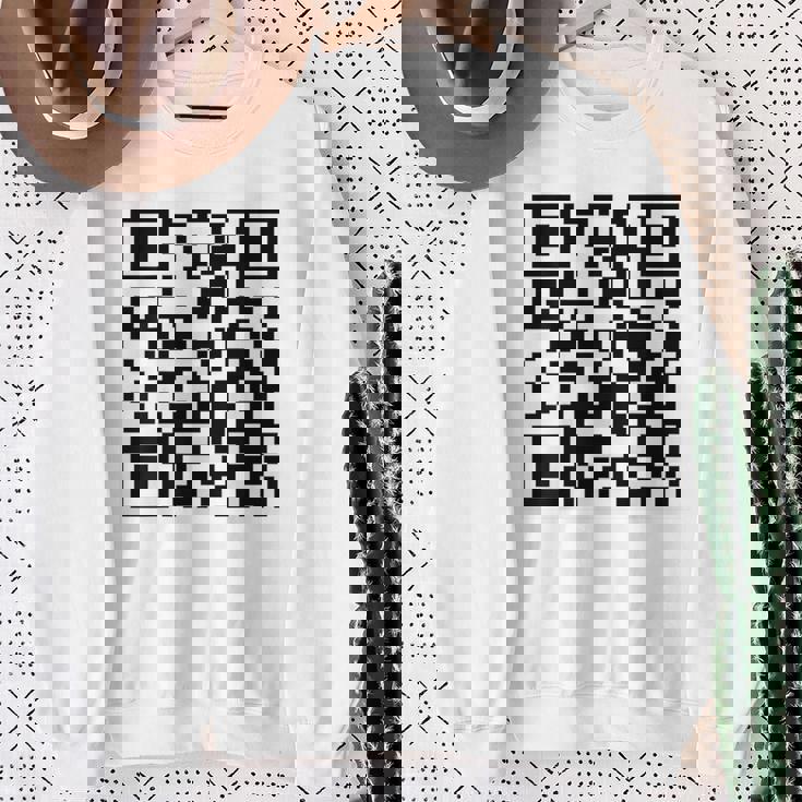 Fu Qr スキャンコード 皮肉ユーモア Fuバックプリント スウェットシャツ 年配の女性への贈り物