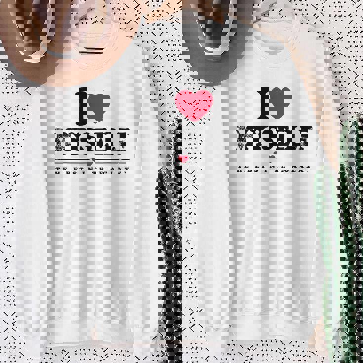 I Love Myself I Heart Myself スウェットシャツ 年配の女性への贈り物