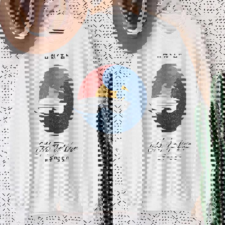 Hang 10 Catch The Waves サーフボード サーフ サーフィン スウェットシャツ 年配の女性への贈り物