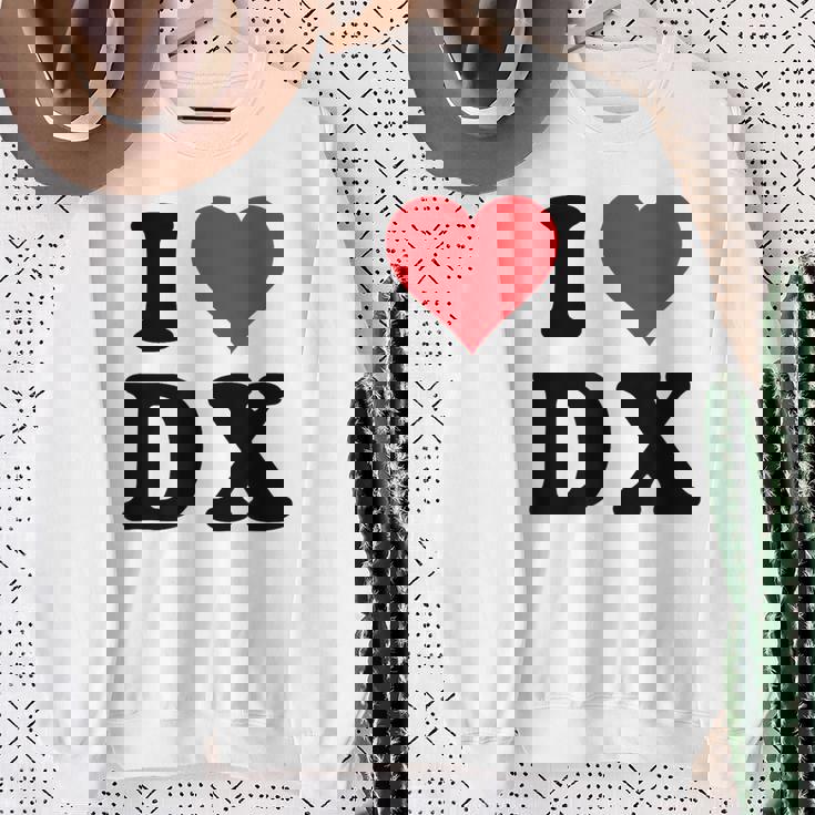I Heart Dx Initials I Love DX First And Last Name D X スウェットシャツ 年配の女性への贈り物