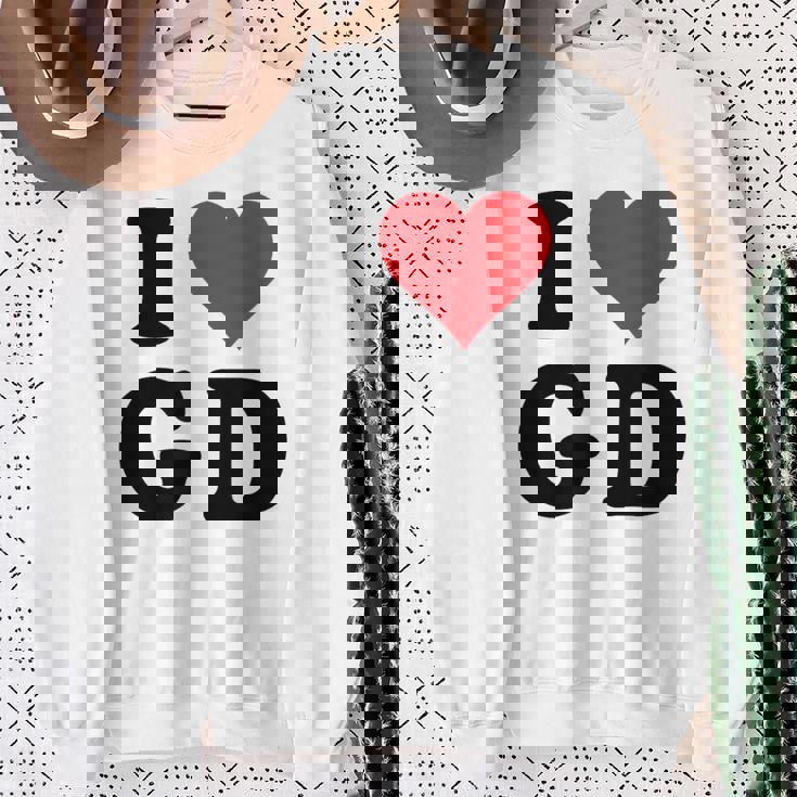 I Heart Gd Initials I Love GD First And Last Name G D スウェットシャツ 年配の女性への贈り物