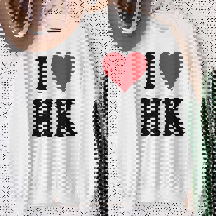 I Heart Hk Initials I Love HK First And Last Name H K スウェットシャツ 年配の女性への贈り物
