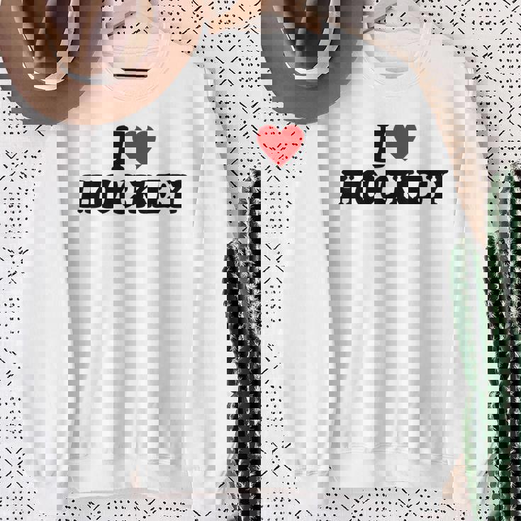 I Heart Hockey スウェットシャツ 年配の女性への贈り物