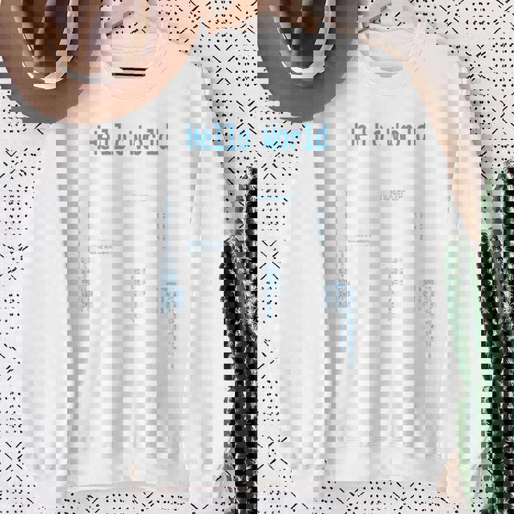 Hello World プログラマープログラミング言語コード 長袖tシャツ スウェットシャツ 年配の女性への贈り物