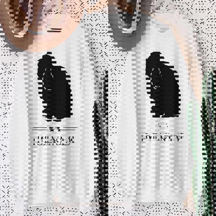 Holland Lop Rabbitブラックシルエット スウェットシャツ 年配の女性への贈り物