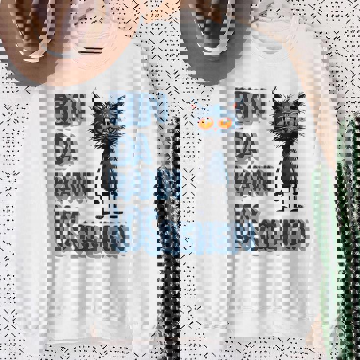 Katze Bin Da 'T Losgehen ファニーステートメントキャット スウェットシャツ 年配の女性への贈り物