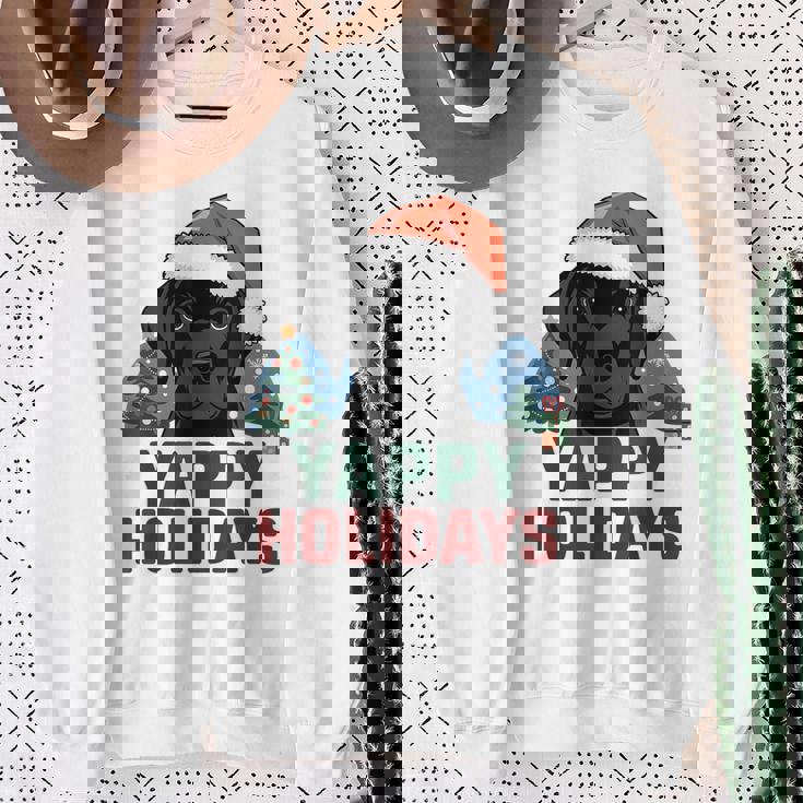 Lab クリスマス ラブラドールレトリバー Yappy Holidays Dog スウェットシャツ 年配の女性への贈り物