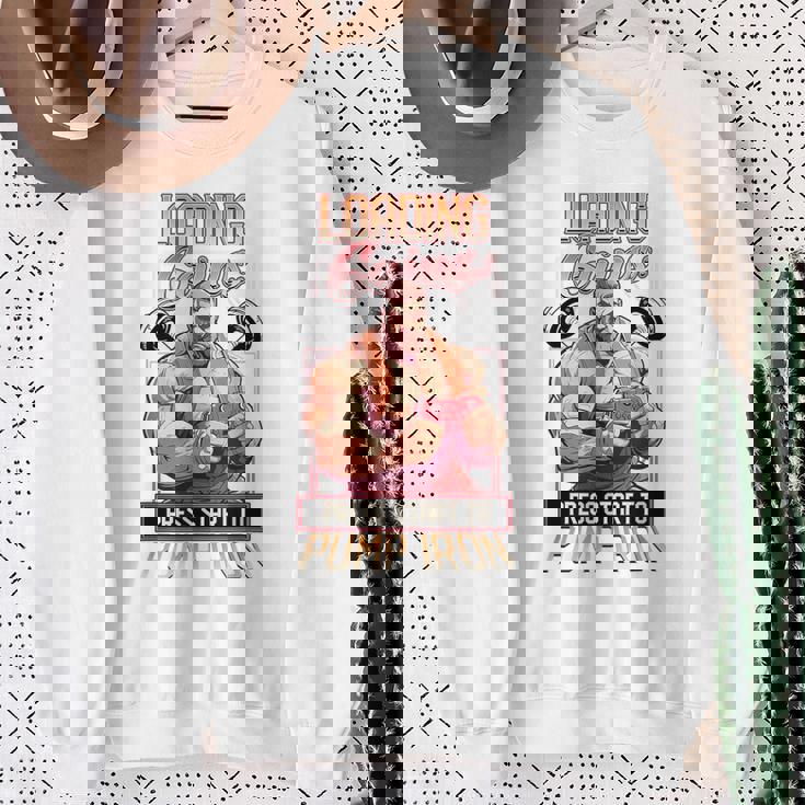 Loading Gains プレススタートからポンプ鉄ボディビルディング スウェットシャツ 年配の女性への贈り物