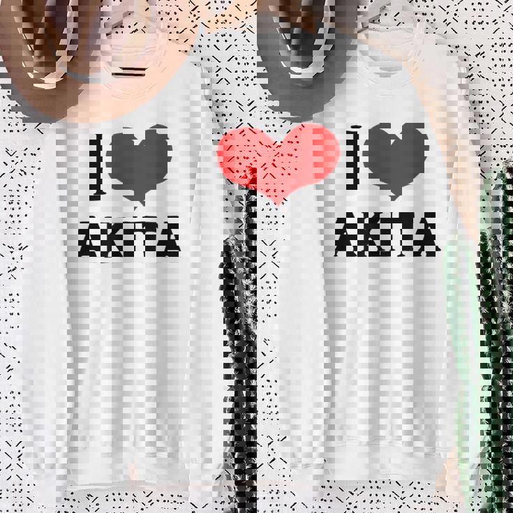 I Love Akita 愛 ハート 秋田 秋田県 日本 お土産 かわいい おしゃれ スウェットシャツ 年配の女性への贈り物