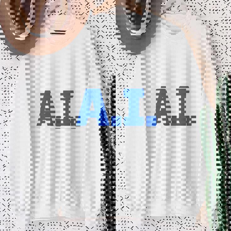 I Love AI 人工知能 長袖tシャツ スウェットシャツ 年配の女性への贈り物