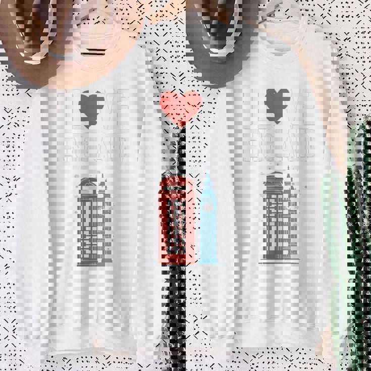 I Love Englandの象徴的なランドマークデザイン。 長袖tシャツ スウェットシャツ 年配の女性への贈り物
