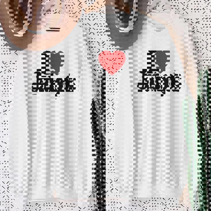 I Love Heart Jackpotslotslot Machines カジノラスベガス スウェットシャツ 年配の女性への贈り物