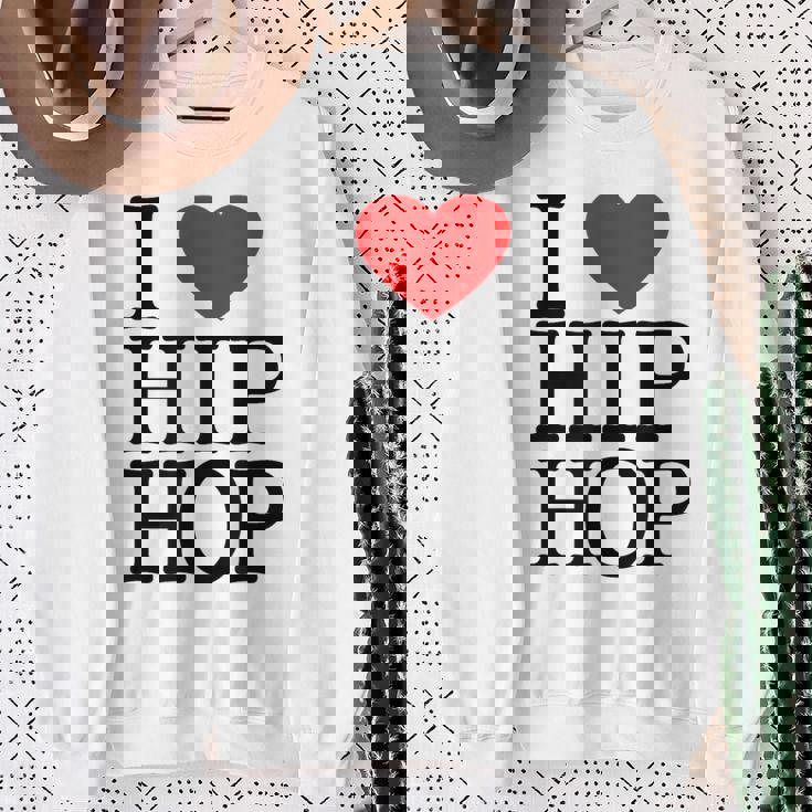 I Love Hip Hop ハート ラップ&ヒップホップファン スウェットシャツ 年配の女性への贈り物