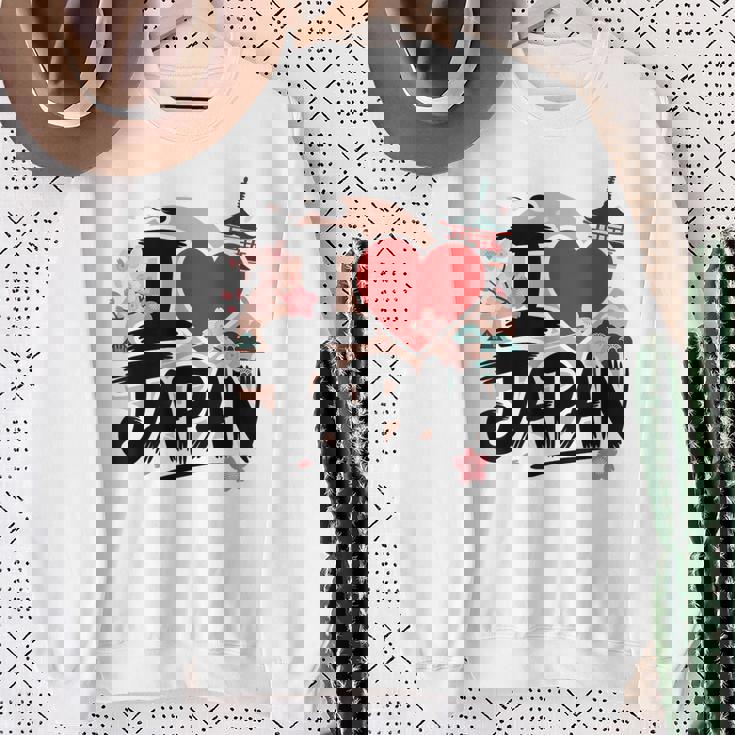 I Love Japan 桜 桜 日本の富士山 寺院 スウェットシャツ 年配の女性への贈り物