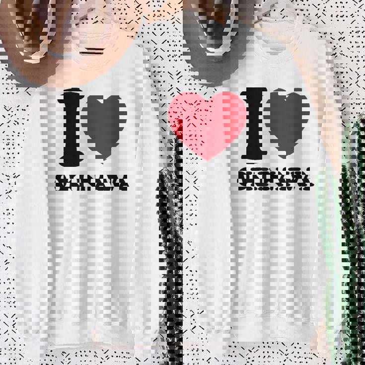 I Love Okinawa アイラブ 沖縄 メンズ 琉球 お土産 旅行 スウェットシャツ 年配の女性への贈り物