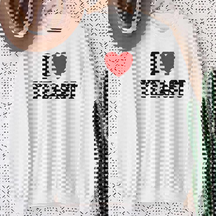 I Love Yeast 面白くてかわいい栄養パン屋フードヌーチファン スウェットシャツ 年配の女性への贈り物