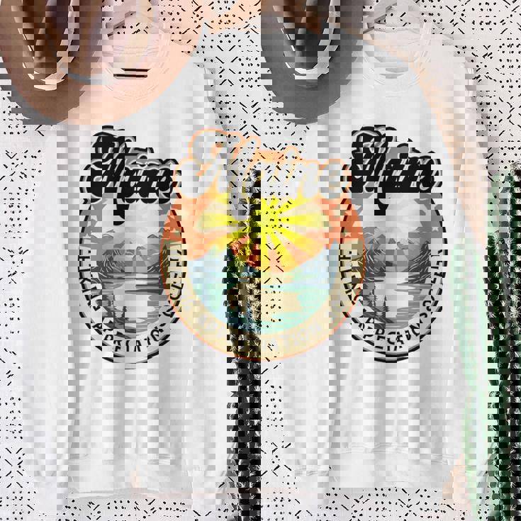 Maine Usa ハイキング ハイカー バックパッカー ハイキング 山 アウトドア 長袖tシャツ スウェットシャツ 年配の女性への贈り物