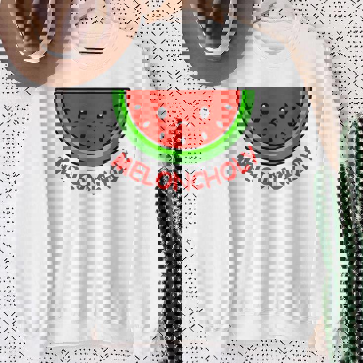 Meloncholy 面白い スイカ しゃれ フルーツ好き。 スウェットシャツ 年配の女性への贈り物