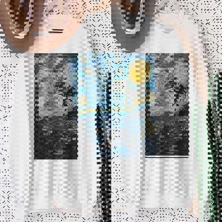 Mothman Cryptid Cryptozoology 星月夜 ゴッホ絵画 スウェットシャツ 年配の女性への贈り物