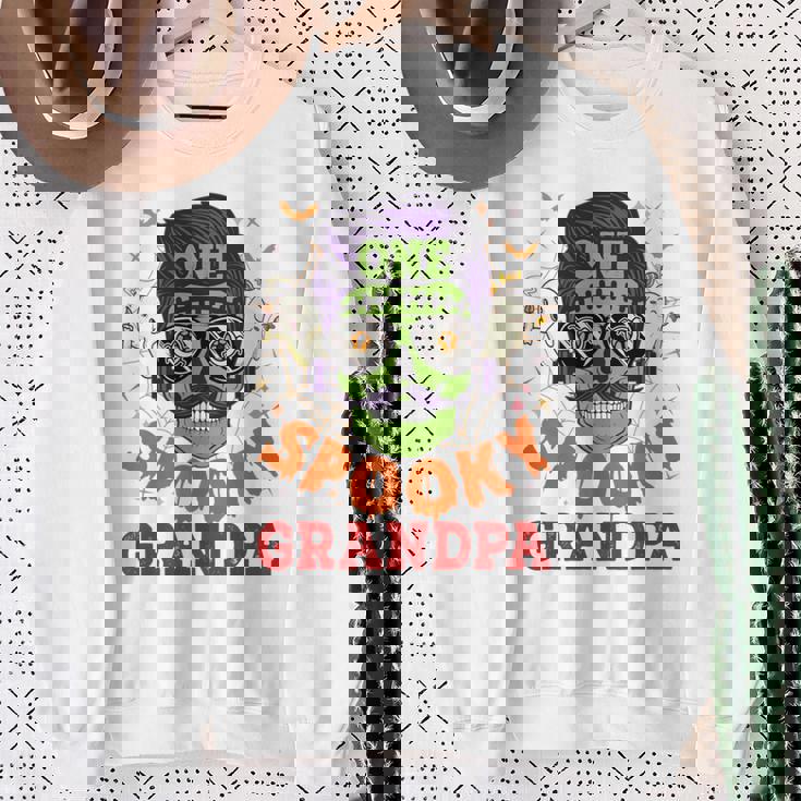 Onepooky Grandpa ハロウィン ホラーマン サングラス ファミリー 長袖tシャツ スウェットシャツ 年配の女性への贈り物