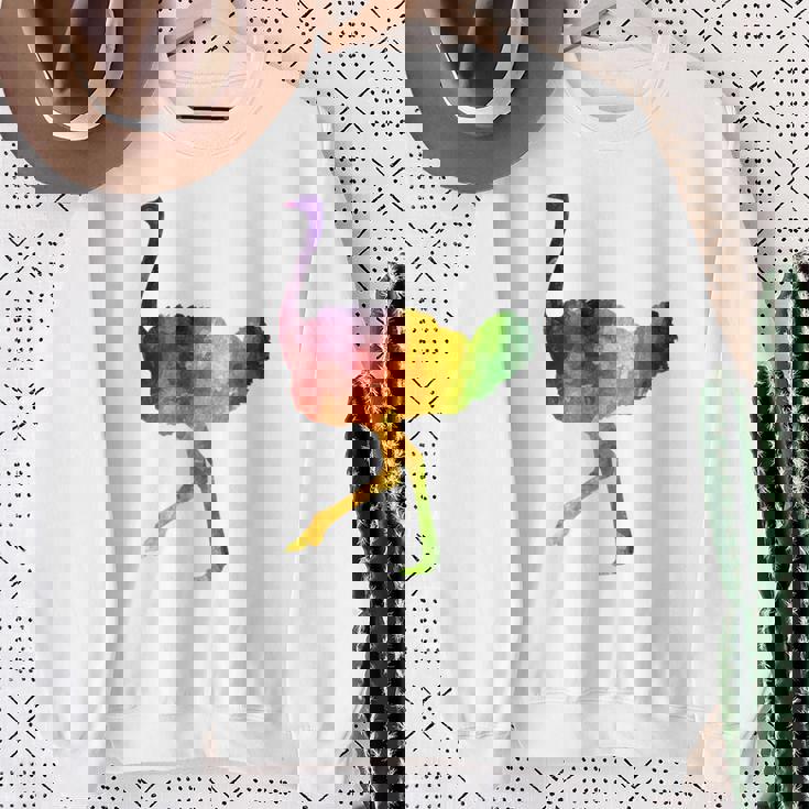 Ostrich African ダチョウ Animal Watercolor Graphic スウェットシャツ 年配の女性への贈り物