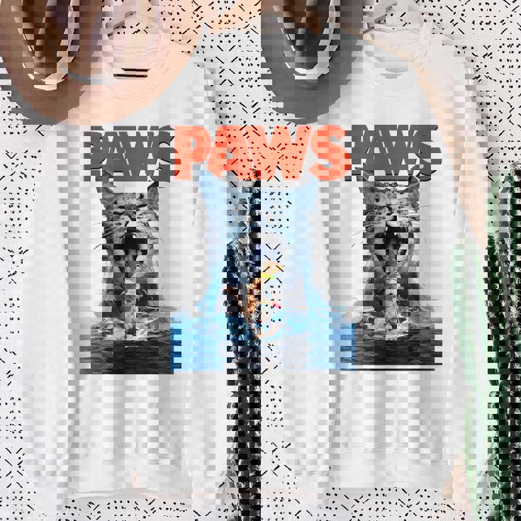 Paws Cat Lover ホラー映画 パロディ スウェットシャツ 年配の女性への贈り物