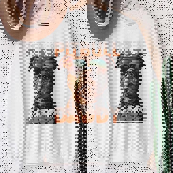 Pitbull Daddyピットブル・パパ・ヴァタータグ アメリカン・ピット・ブル・テリア・パパ 長袖tシャツ スウェットシャツ 年配の女性への贈り物