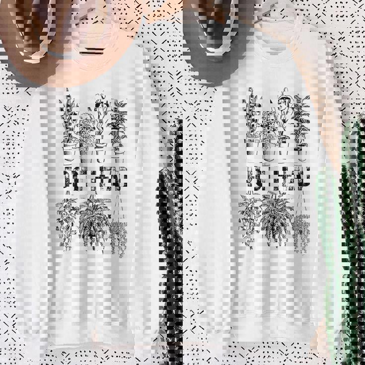 Pot Head 観葉植物 庭師 面白い 観葉植物 スウェットシャツ 年配の女性への贈り物